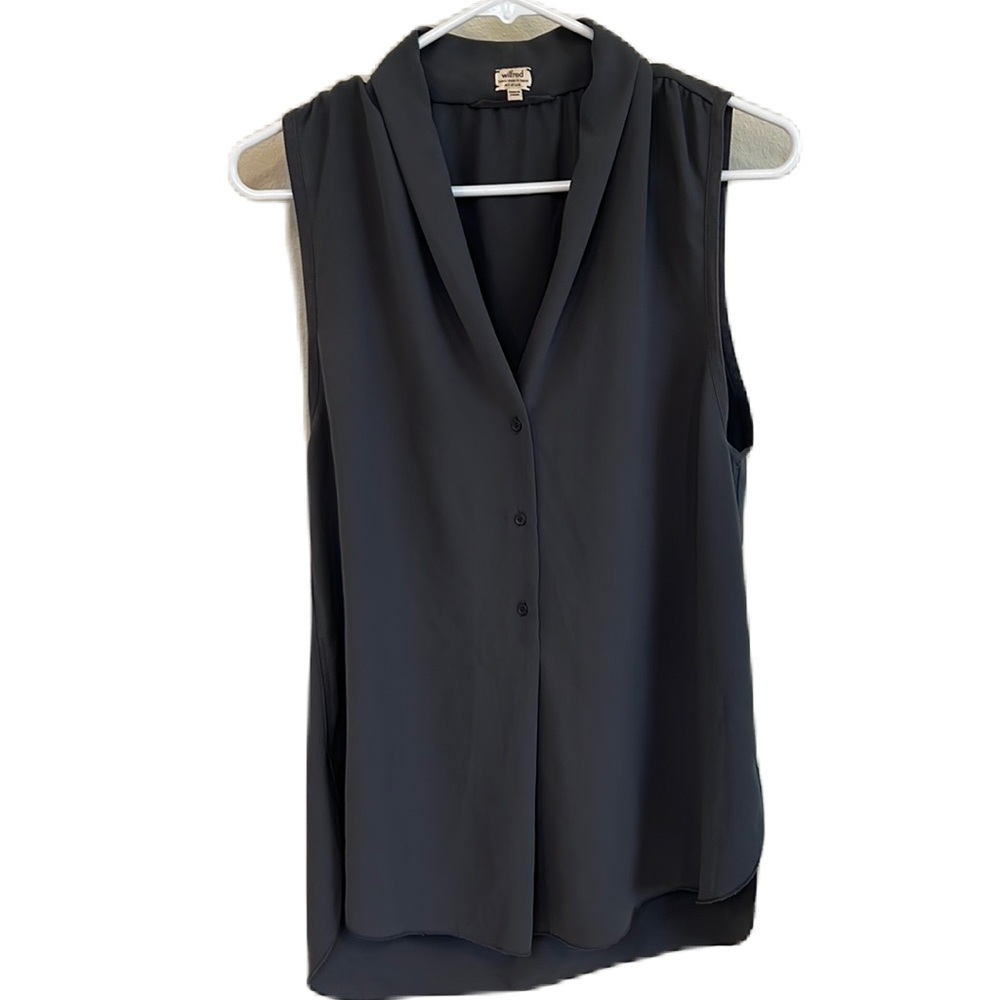 Wilfred Sleeveless Gray Lightweight Sleeveless Blouse Size Medium